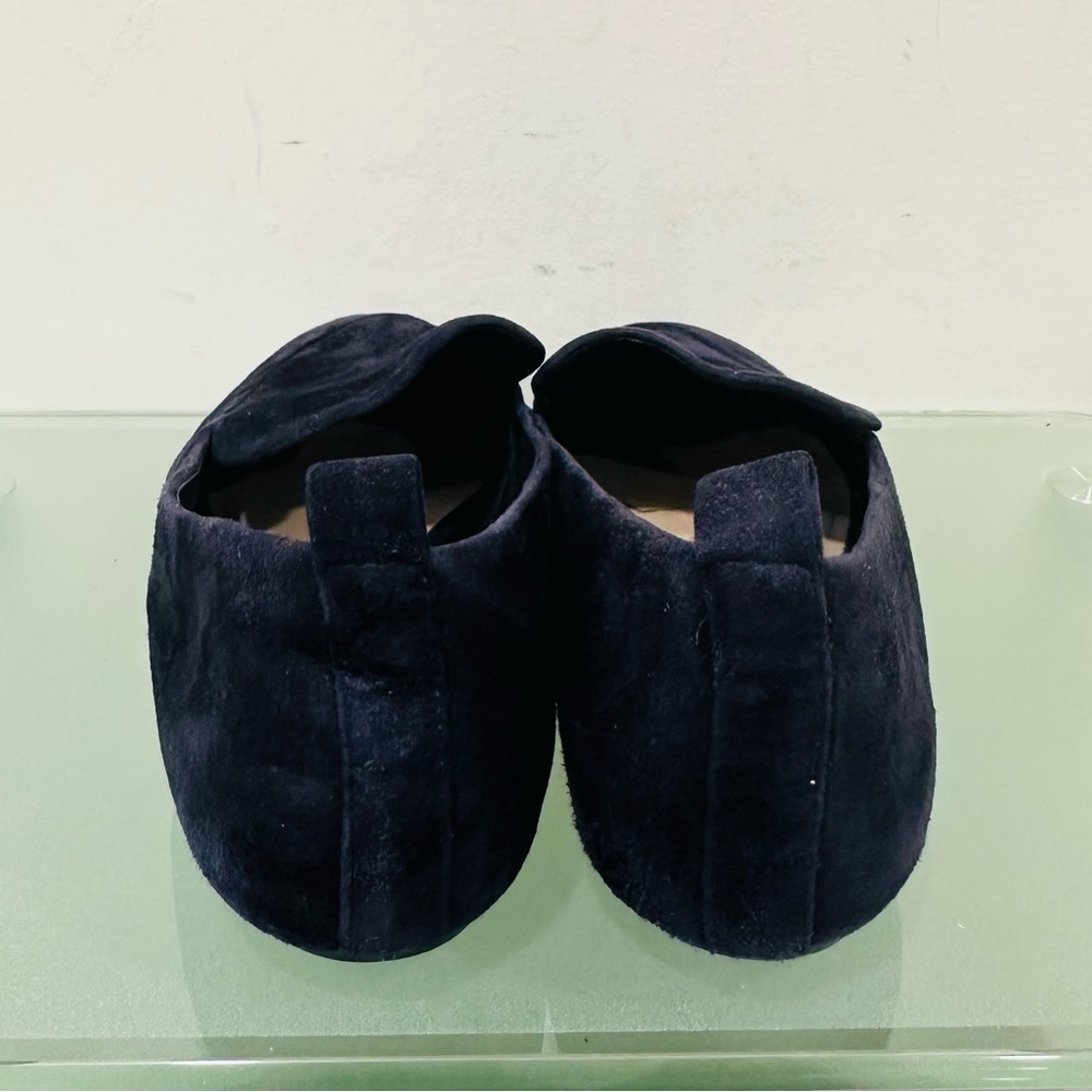 Banana Republic Suede Demi Loafer Women 7 Navy Blue Leather Casual Preppy Office - Picture 6 of 10